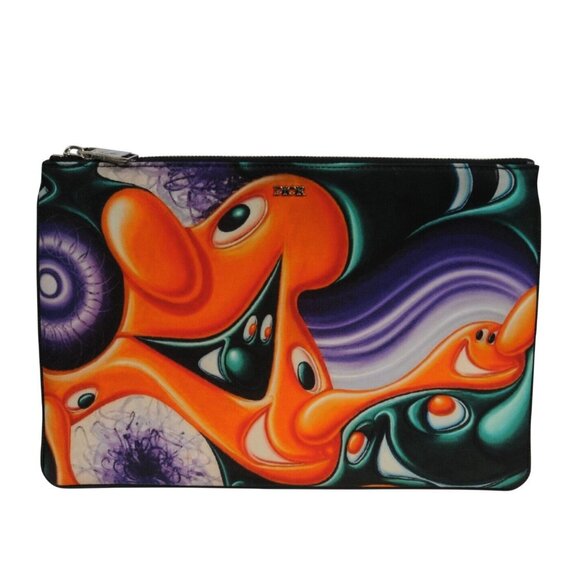 Dior Kenny Scharf Multicolor Printed Nylon Invitation Travel Pouch File Art - Picture 1 of 14